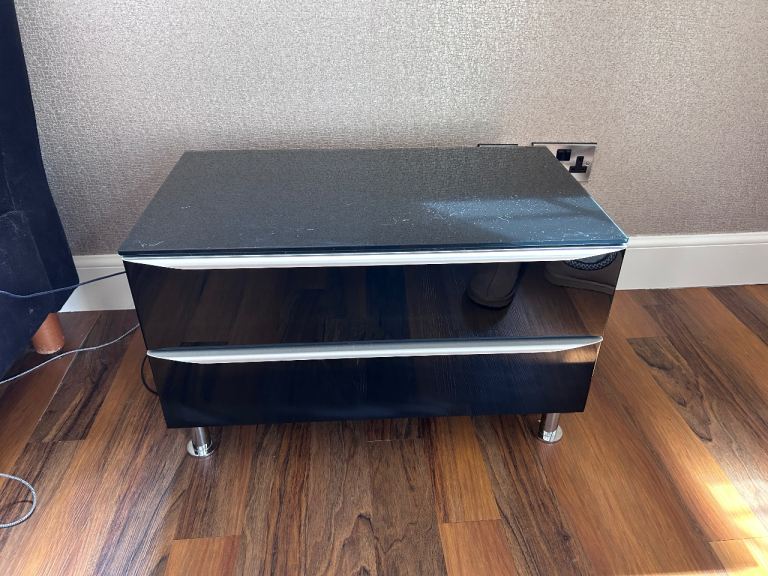 Hülsta Metis Black High Gloss 2-Drawer Bedside Table