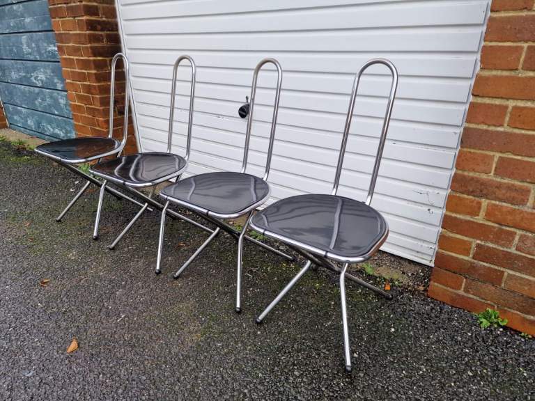 Set Of Four Post Modern Folding Chairs By Niels Gammelgaard