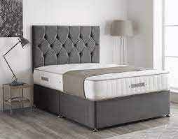 image for Plush Velvet Double Divan Bed With Drawers Single Size Bed
