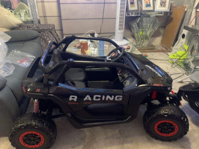 Kids Electric Ride-On Racing Buggy – Black, Good Condition