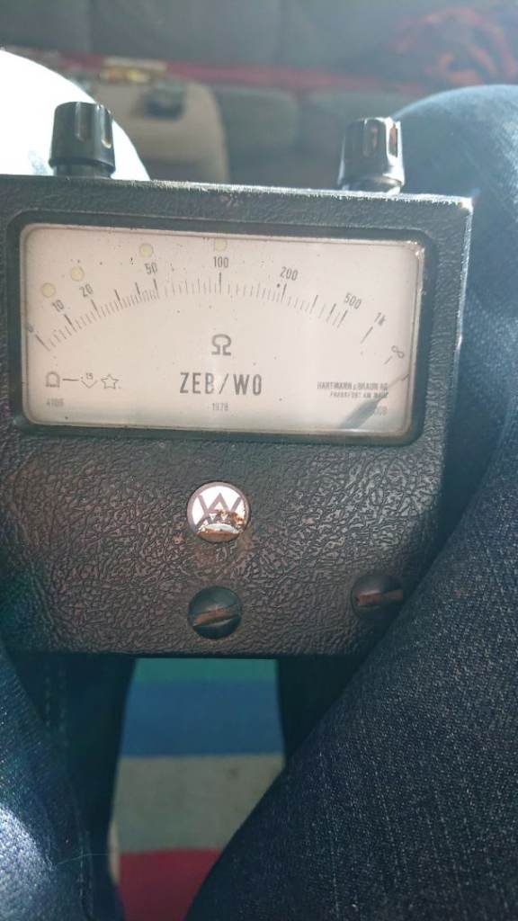 Vintage ZEB/WO Ohm Meter with Original Leather Case