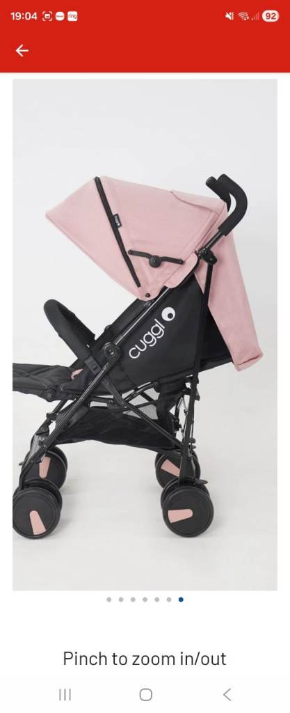 Cuggl pink stroller