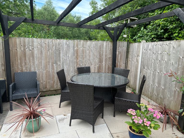 Rattan Garden Dining Set with 6 Chairs – Good Condition