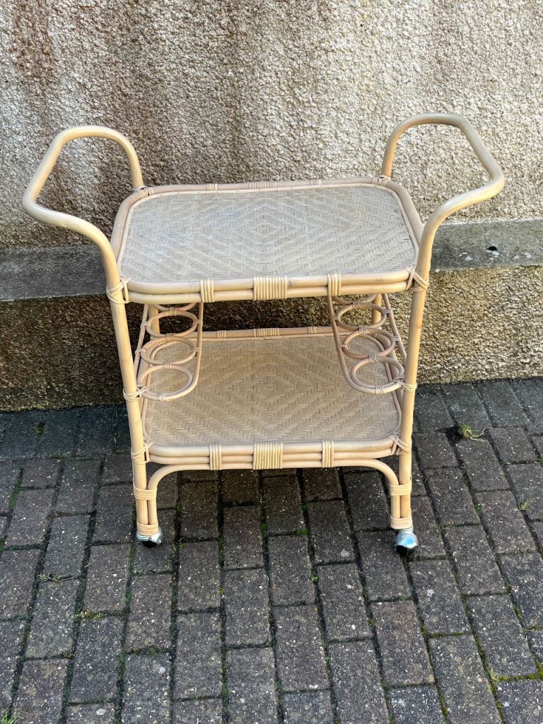 Wicker tea trolley 