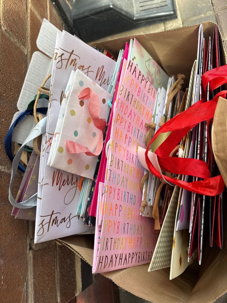 Big Lot of Used Gift Bags - Christmas & Birthday Mix