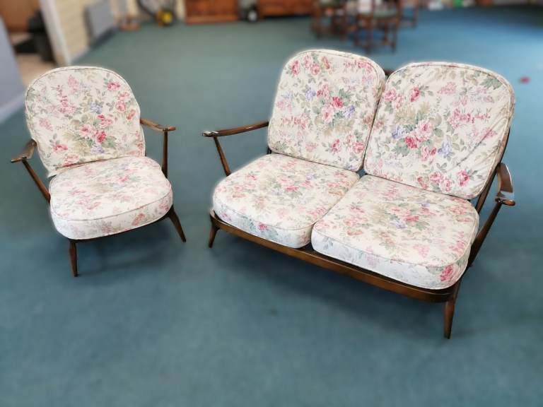 Ercol Windsor 203 Two Seater Sofa and Armchair