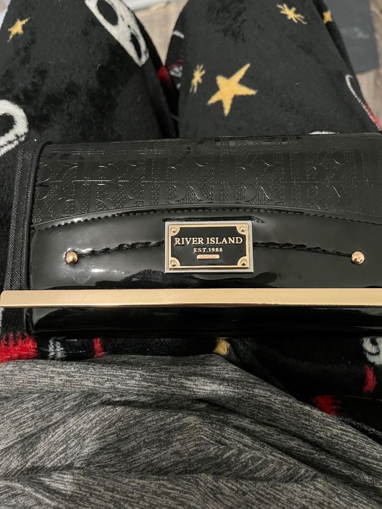 River Island Black Patent Wallet - As Good As New
