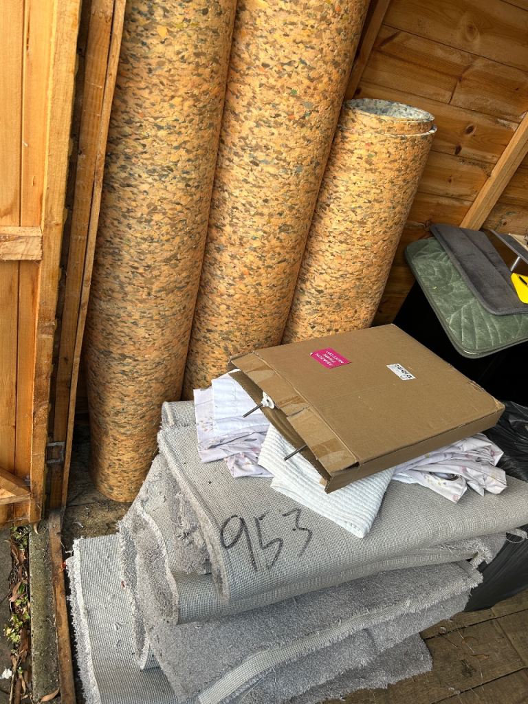 FREE - Rolls of underlay and grey carpet