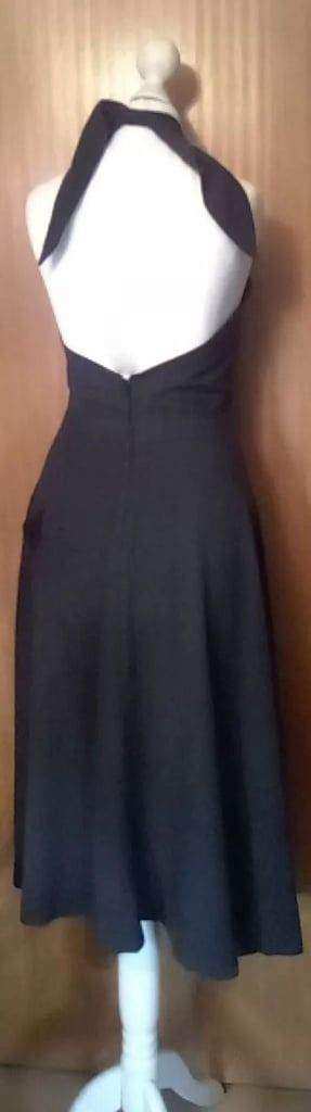 Butterflies & Bows Black Neck Criss Cross Fit 'n Flare Midi Dress.Size 8.POST OR COLLECT!