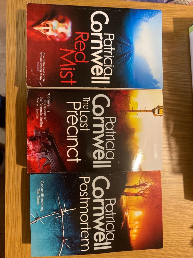 Three Patricia Cornwell books: red mist, the last precinct, post-mortem 