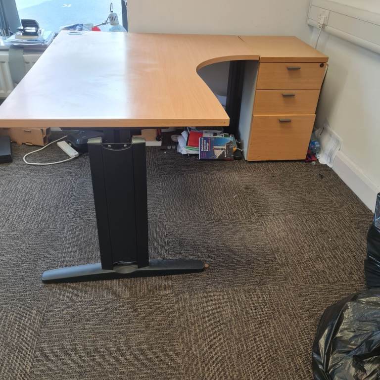 Managers corner office desk with 