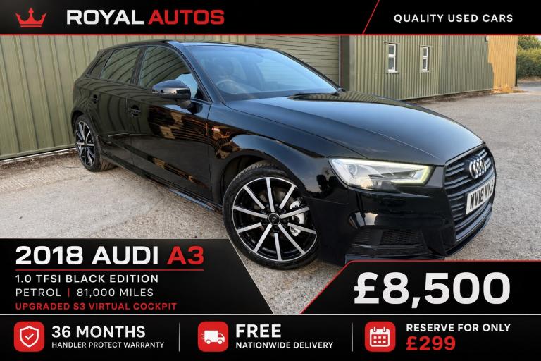 2018 Audi A3 1.0 TFSI Black Edition 5dr HATCHBACK Petrol Manual