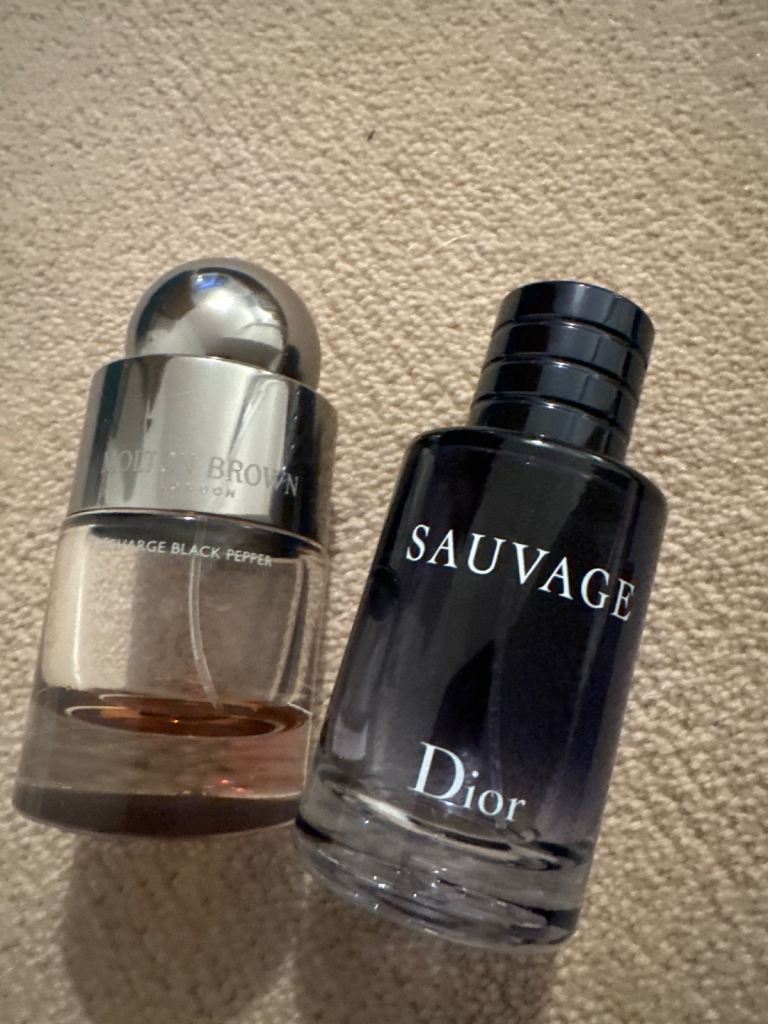 Empty aftershave bottles 