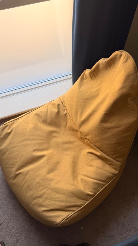 Yellow bean bag chair