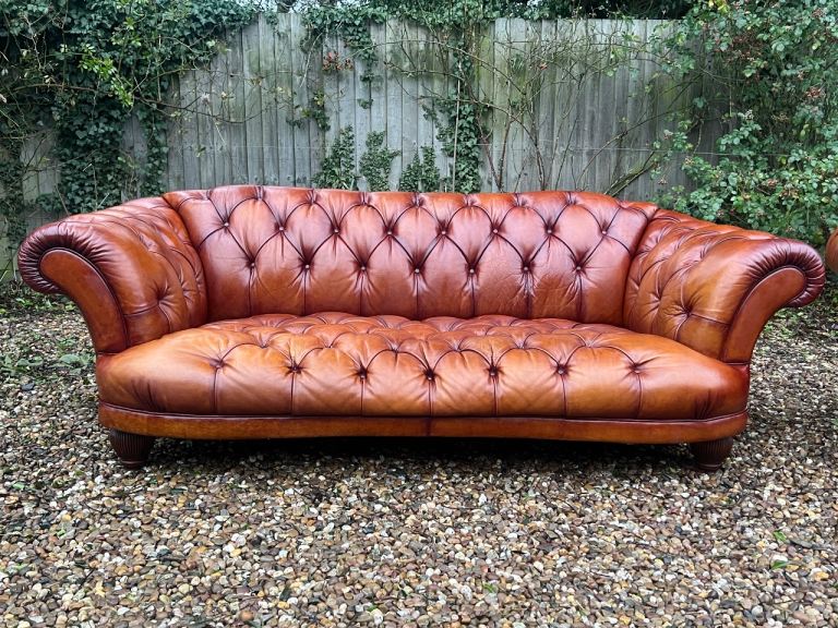 Beautiful Chesterfield Tetrad Oskar 3-4 Seater Tan Leather sofa 