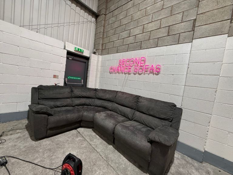 Grey double electric recliner corner sofa (with USB) from oak furniture land DELIVERY AVAILABLE 