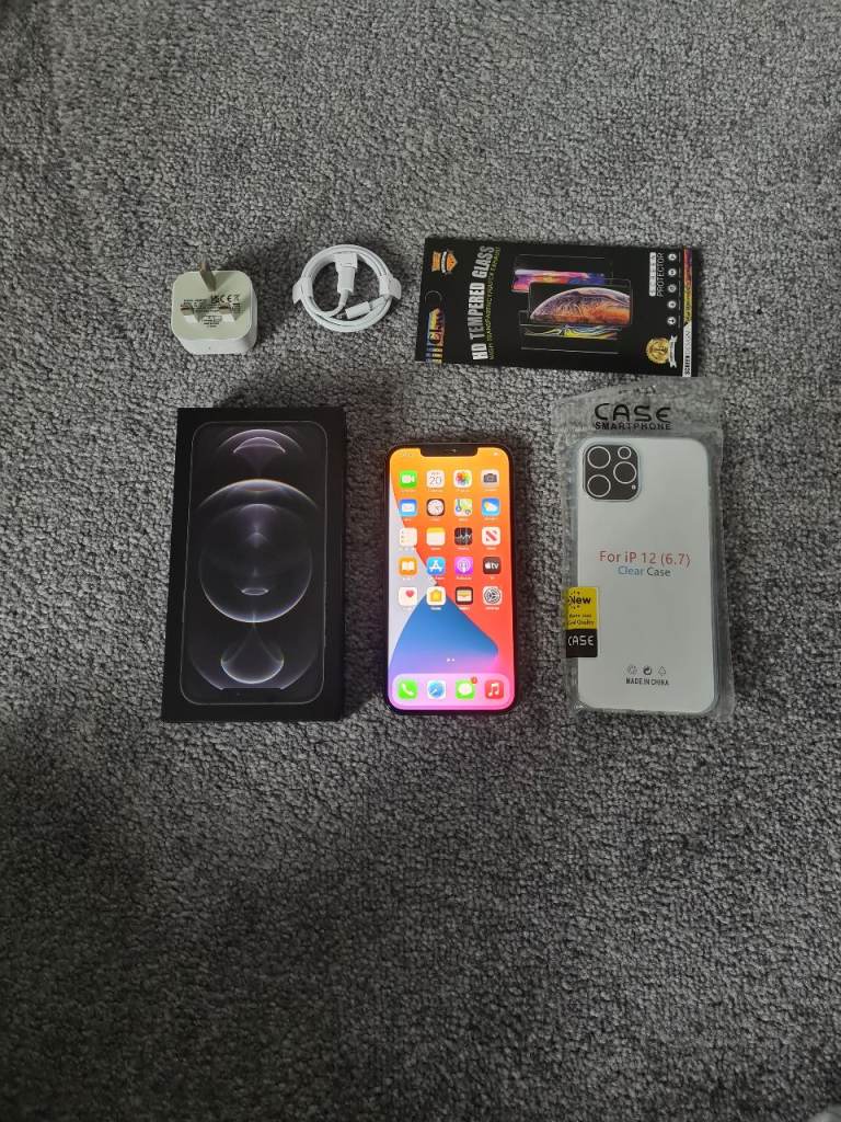 Iphone 12 Pro Max 5G Bundle 128GB Grey Warranty I Phone