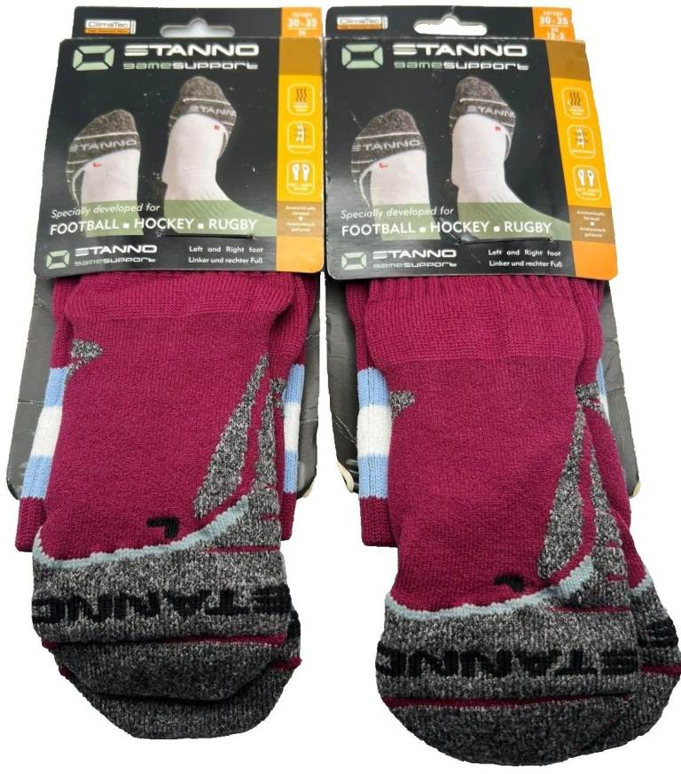image for New Bulk Of Stanno Game Support Purple UK Size 12-2 Socks For Rugby - Football