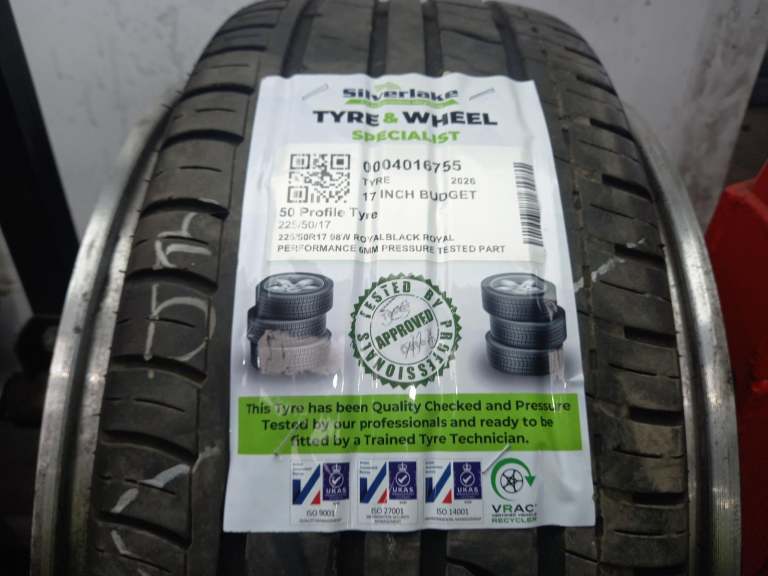 225/50r17 98w Royalblack Royal Performance 6mm Pressure Tested Part Worn Tyre