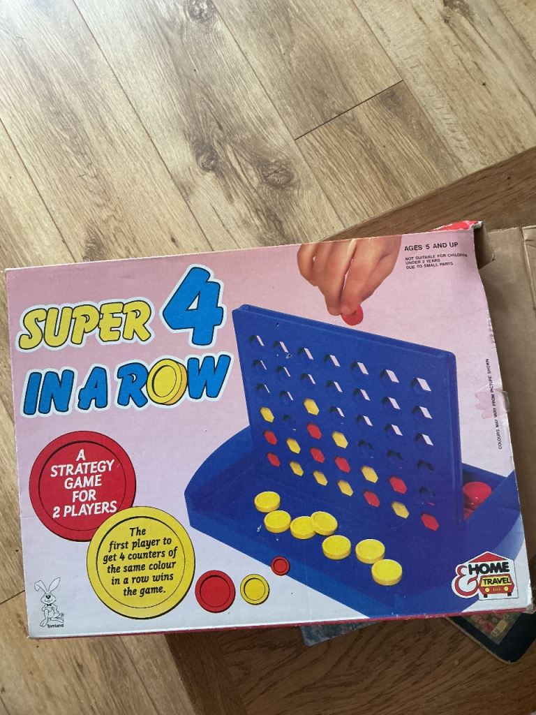 Super 4 In A Row Board Game - Complete, Good Condition