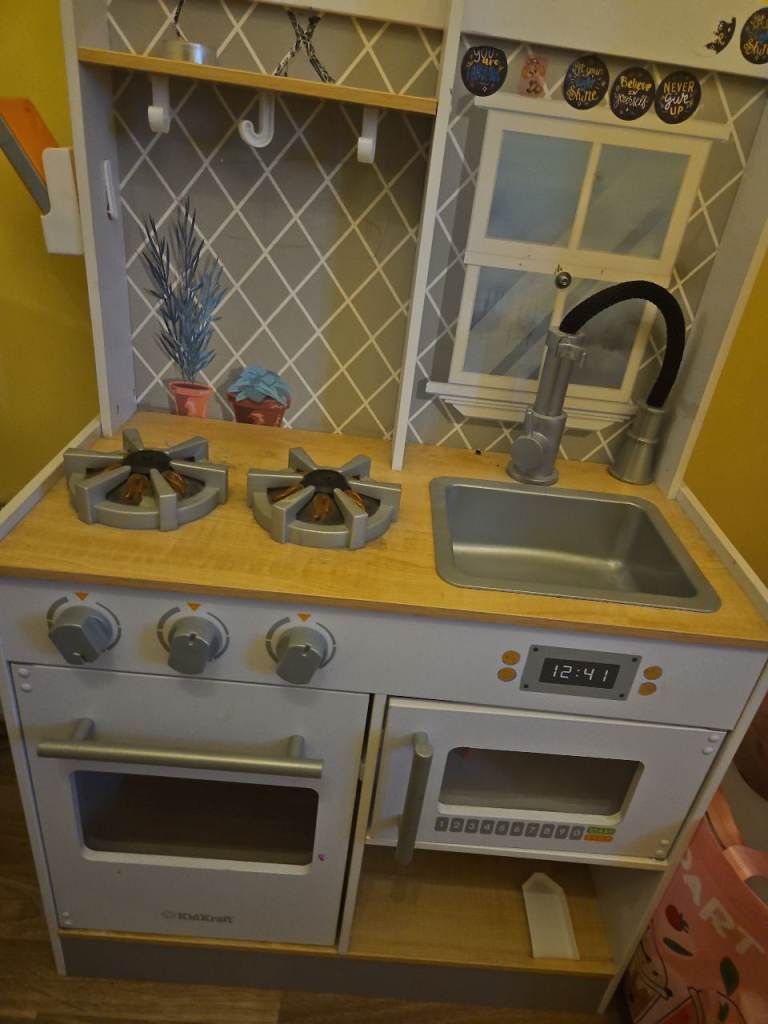 Wooden Play Kitchen with Accessories – Great Condition
