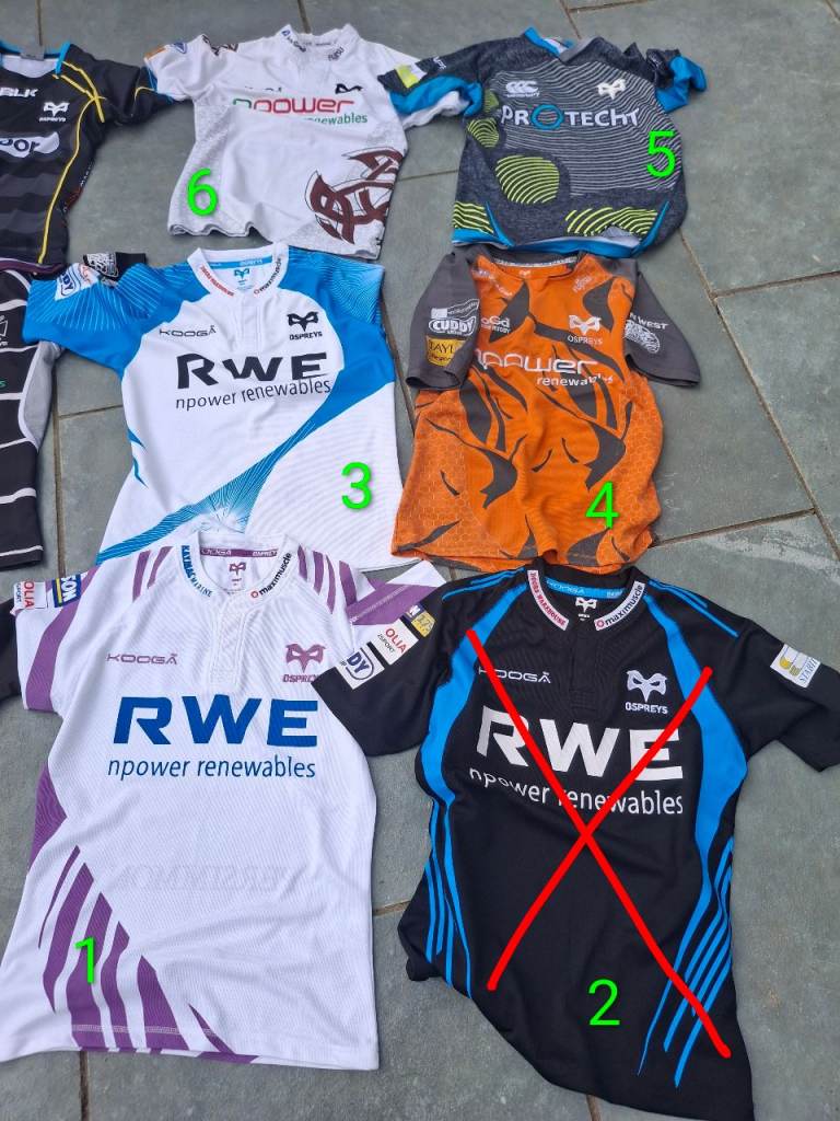 Small Ospreys Rugby Shirts in immaculate condition. Great Christmas presents. £8 each.