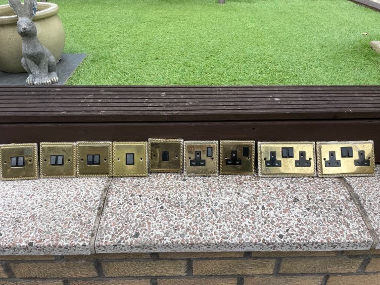 Brass Plug Sockets & Light Switches – Good Condition