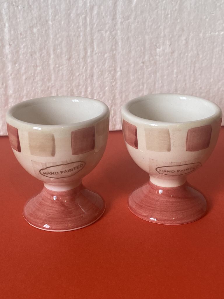 Mosaic set of 2 egg cups . 