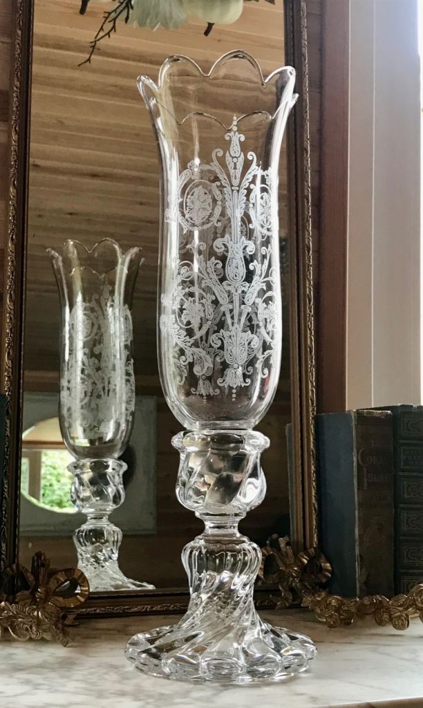 Baccarat Crystal Bambous Photophore Hurricane Lantern