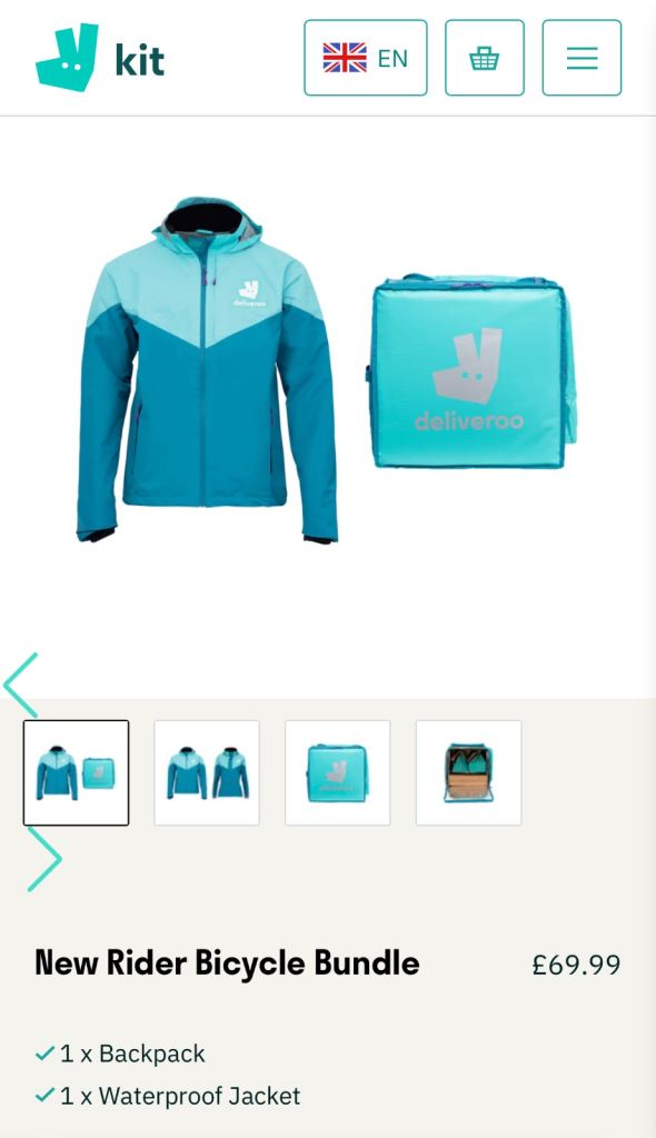 Food Delivery Bag and Water proof Jacket.