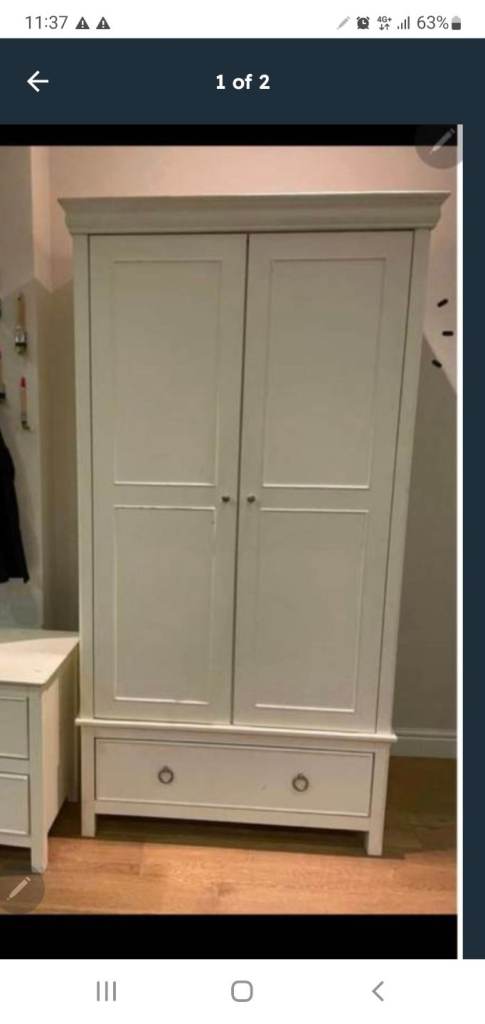 Solid wood 2 door wardrobe John Lewis 