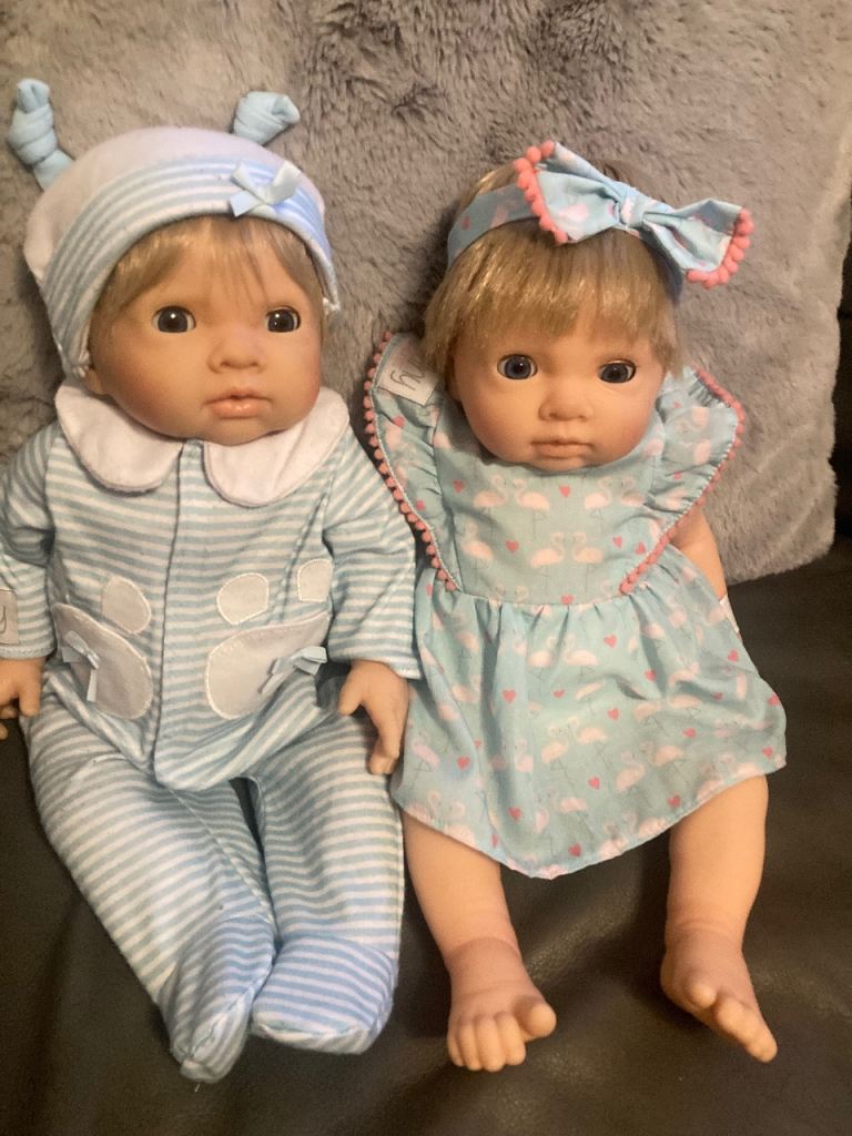 TINY TREASURES TWINS WEIGHTED BABY DOLLS 