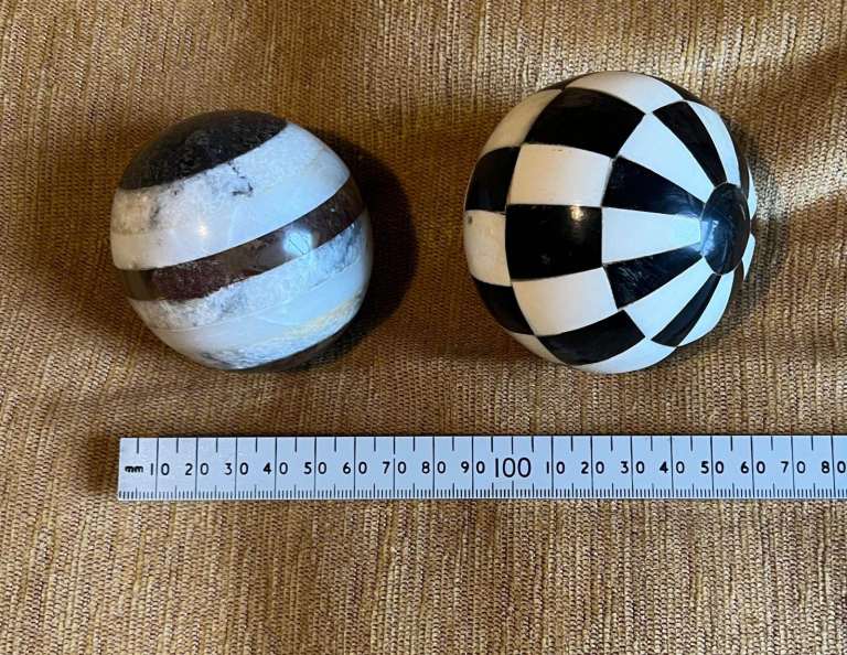 image for 4 Layered Marble/Onyx Stone Spheres plus a Checkered Orb