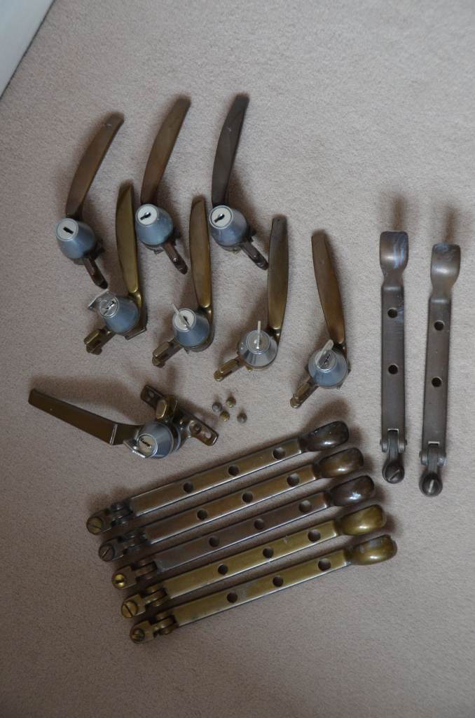 Crittall window stays, Smith Wallis stays, locking window handles & French Door locking handle.