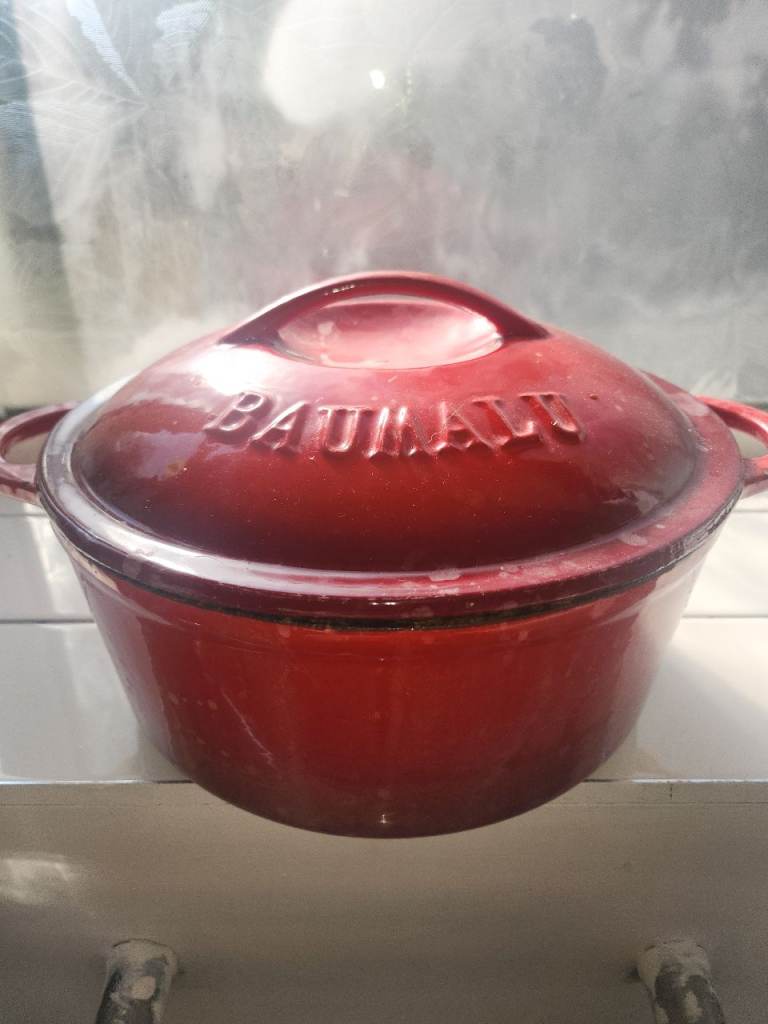 Baumalu Red Cast Iron Casserole Dish – Good Condition