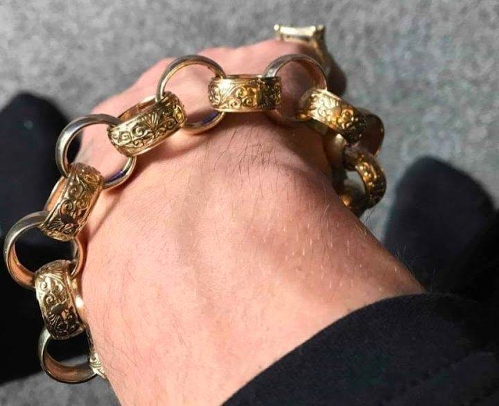 9ct gold belcher bracelet 