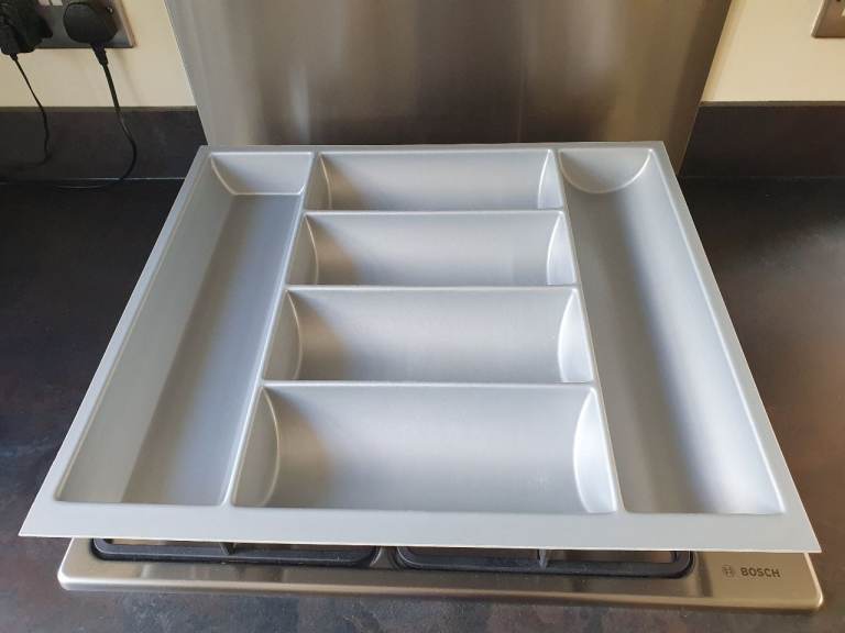 Kitchen drawer cutlery tray insert, grey, vgc