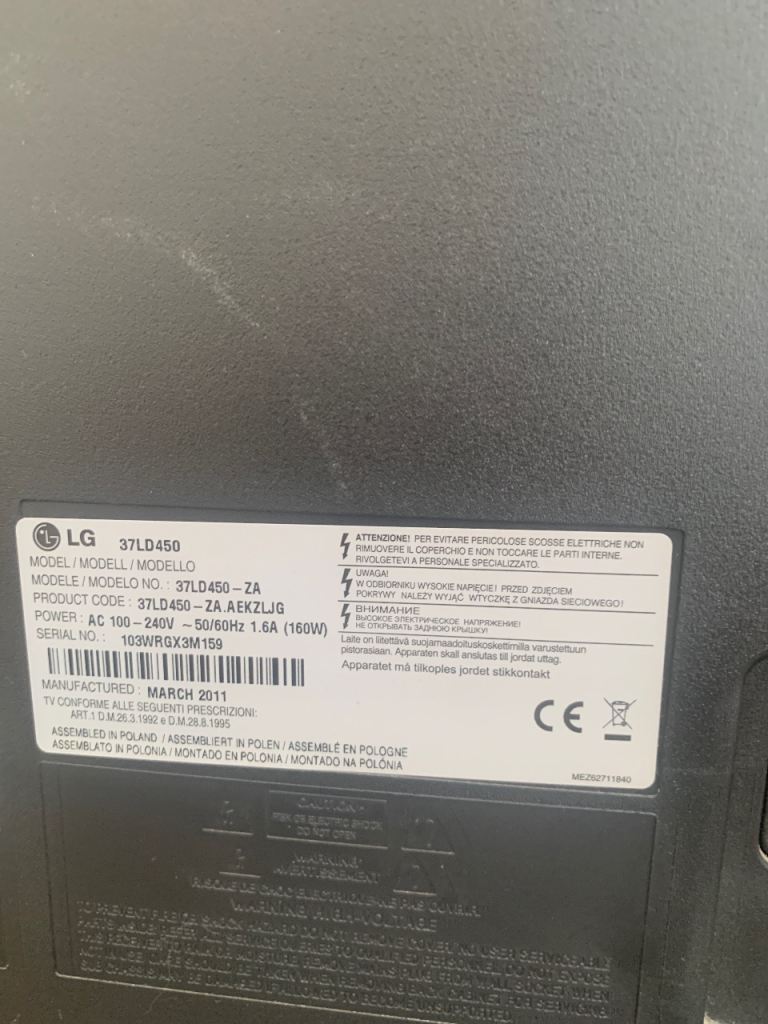 LG 37LD450 LCD TV – Good Working Condition