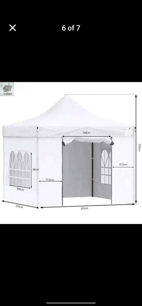 HEAVY DUTY POP UP GAZEBO 3m x 3m COMMERCIAL MARKET STALL WITH 4 WEIGHT BAGS (4 Walls, Grey)