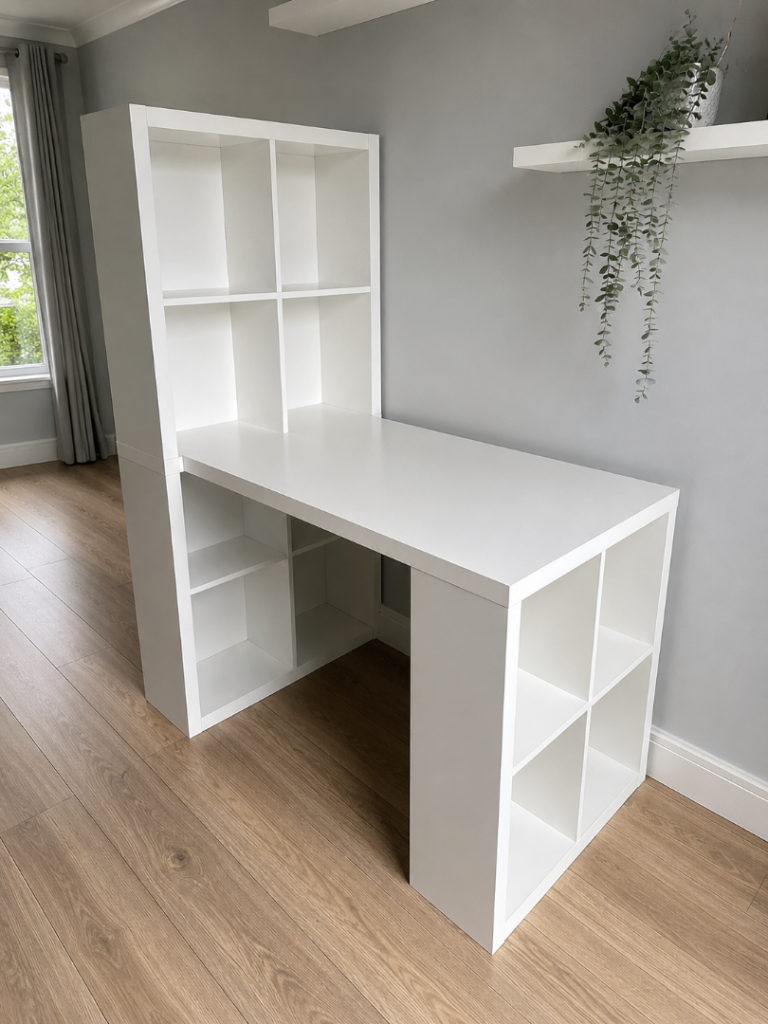 Wayfair white desk with storage in good condition