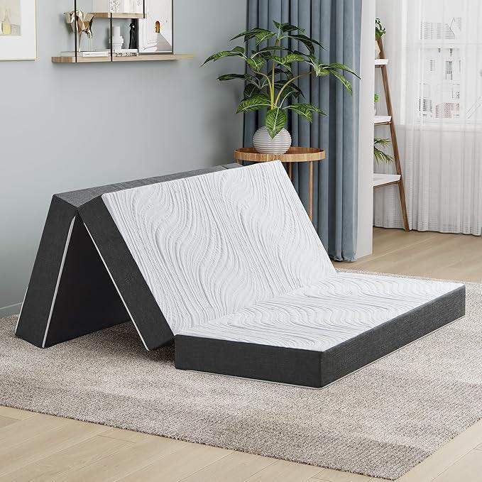 Folding Mattress - Double - 135x190x15 - Foldable - Memory Foam - Washable - Easy Storage