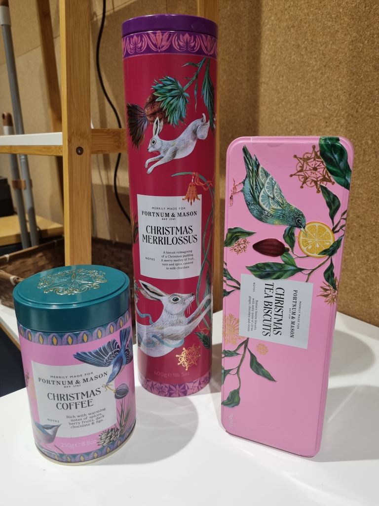 Fortnum & Mason empty Christmas tins