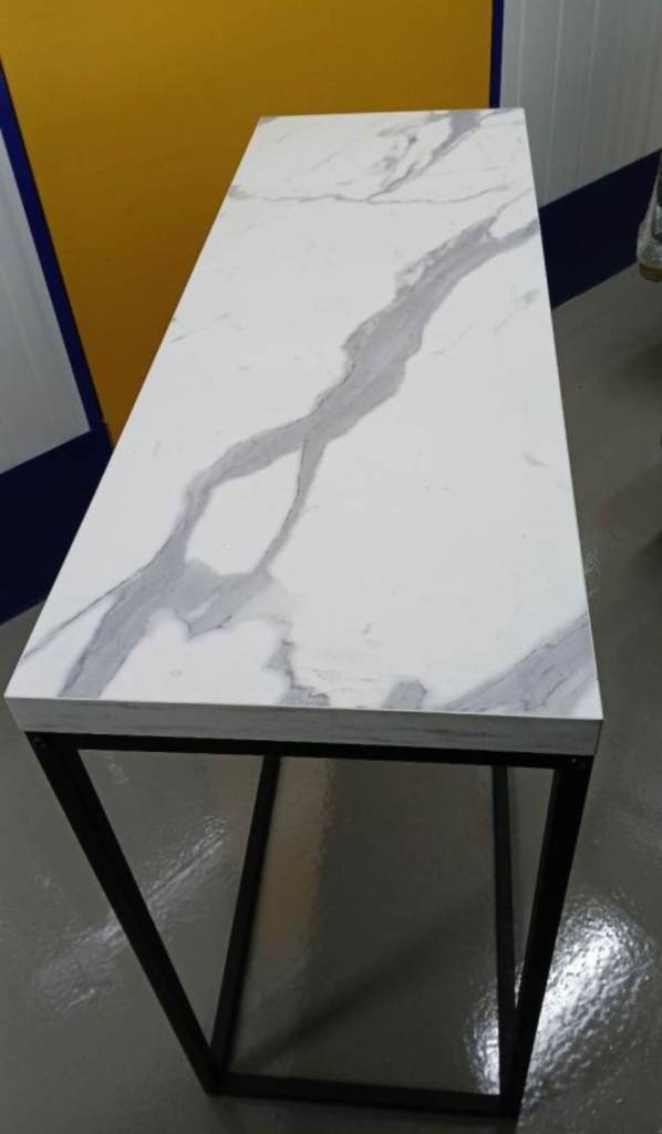 Marble effect side table