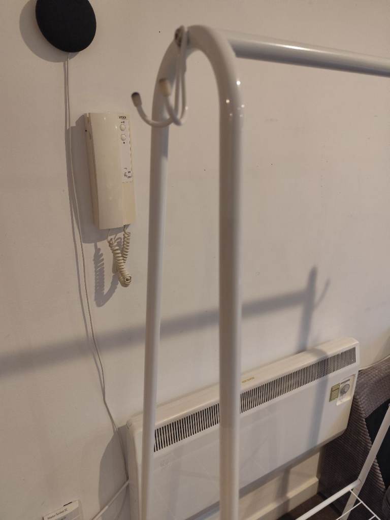 White Metal Clothes Rail with Shoe Rack - Good Condition, £20.00 for Sale