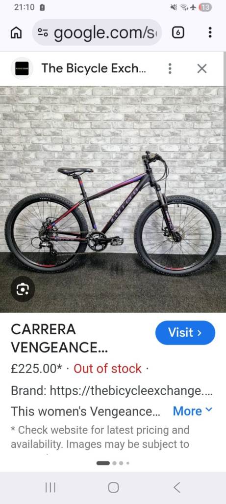 Carrera vengeance mountain bike 26 inch wheels 