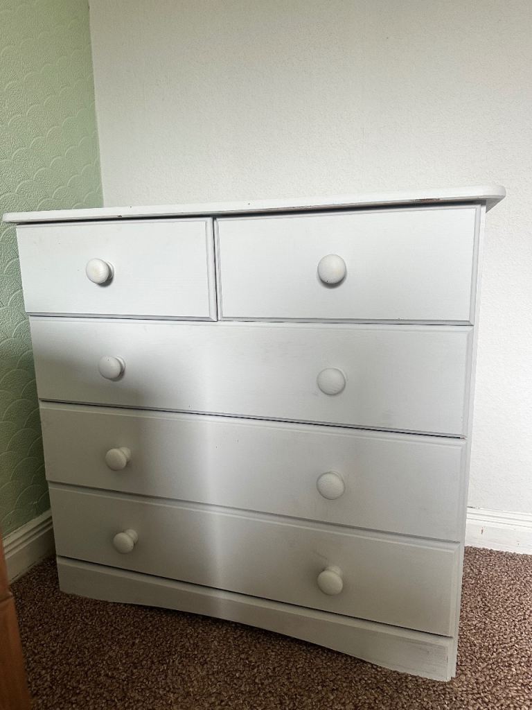 Refurbished chest of drawers grey £10