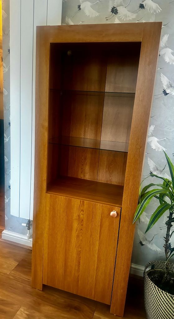 Walnut Colour Display Cabinet 
