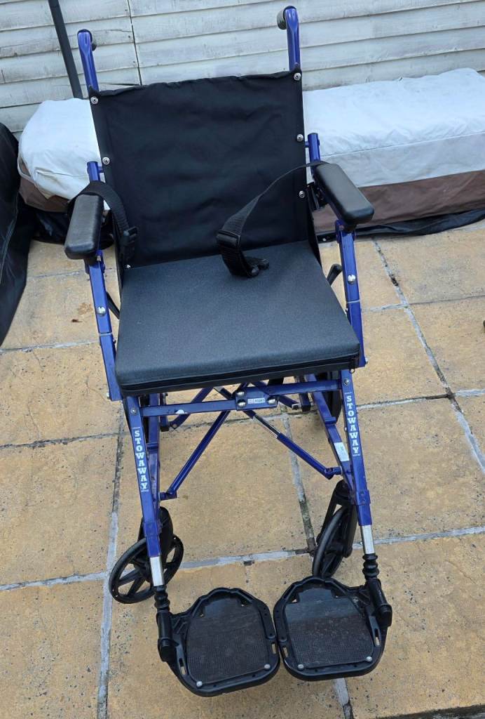 Foldable Blue Wheelchair – Good Condition
