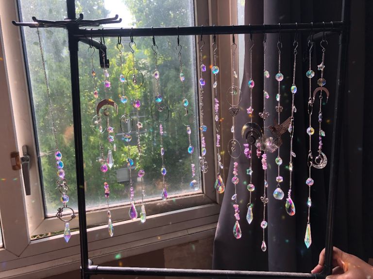 X2 Handmade Multicoloured Crystal Window Hanging Suncatchers 