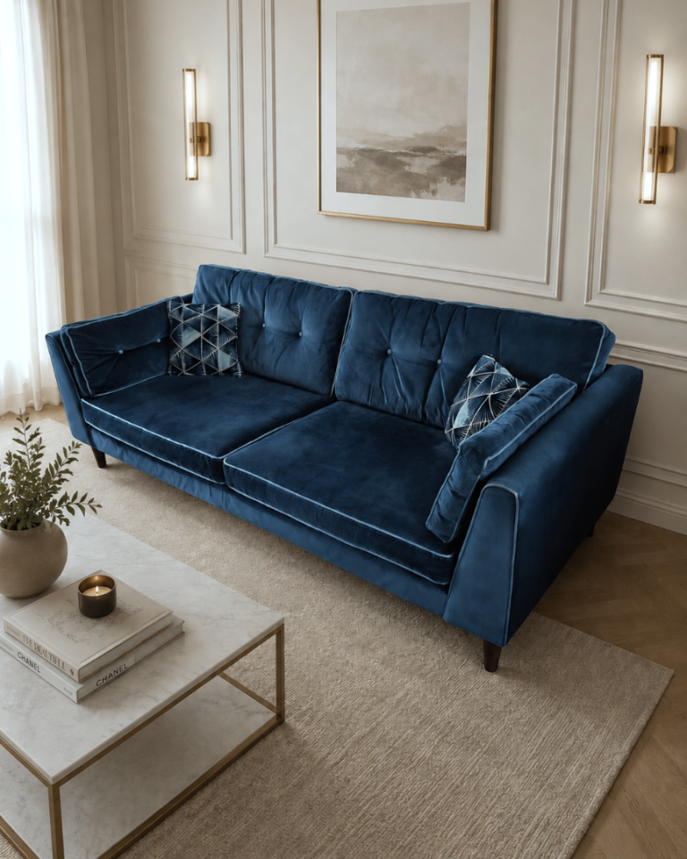 Sofology Cricket Velvet 4 Seater Sofa in Teal RRP £1299 *FREE LOCAL DELIVERY*